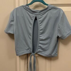 Forever 21 blue shirt with back cutout, Medium
